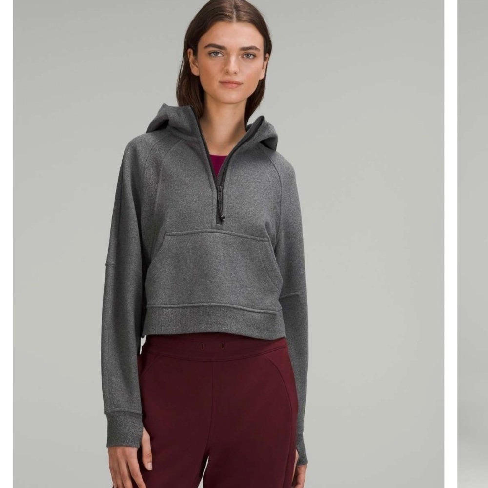 Lululemon Scuba Oversized Half-Zip Hoodie Heathered Speckled Black W3DUSS XS/S‎